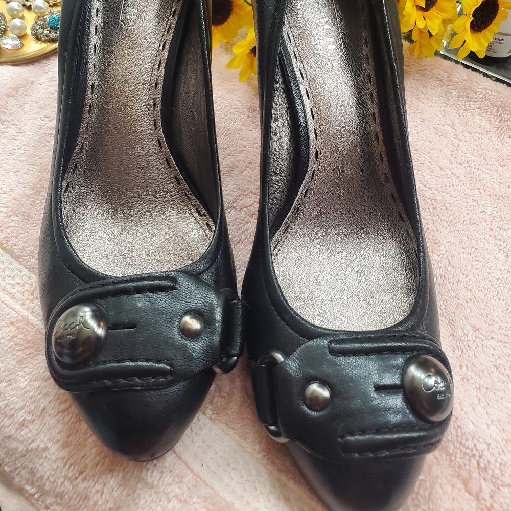 Coach heels Darlina color Black Leather - Picture 4 of 13